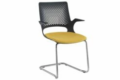 Bourke Cantilever Chair With Chrome Frame And Black Shell