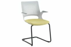 Bourke Cantilever Chair With Black Frame And Grey Shell