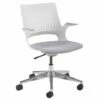 Bourke Medium Back Fabric Operator Chair With Chrome Base And Grey Shell