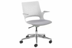 Bourke Medium Back Fabric Operator Chair With Chrome Base And Grey Shell