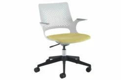 Bourke Medium Back Fabric Operator Chair With Black Base And Grey Shell