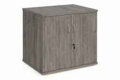 All Grey Oak Desk End Cupboard