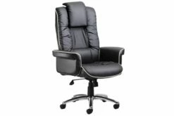 Preto Black Leather Faced Executive Chair