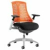 Warp White Frame Orange High Mesh Back Operator Chair