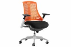 Warp White Frame Orange High Mesh Back Operator Chair