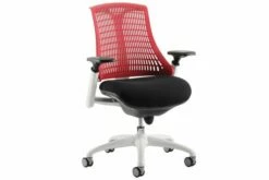 Warp White Frame Red High Mesh Back Operator Chair