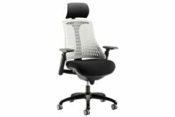 Warp Black Frame White High Mesh Back Operator Chair With Headrest
