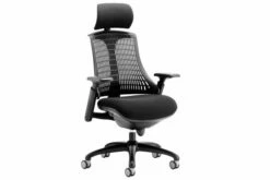 Warp Black Frame Black High Mesh Back Operator Chair With Headrest