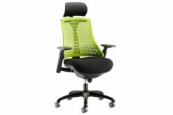 Warp Black Frame Green High Mesh Back Operator Chair With Headrest