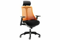 Warp Black Frame Orange High Mesh Back Operator Chair With Headrest
