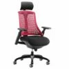 Warp Black Frame Red High Mesh Back Operator Chair With Headrest
