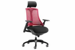 Warp Black Frame Red High Mesh Back Operator Chair With Headrest