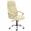 Penza High Back Executive Cream Leather Chair