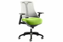 Warp Black Frame White Back Fabric High Back Operator Chair