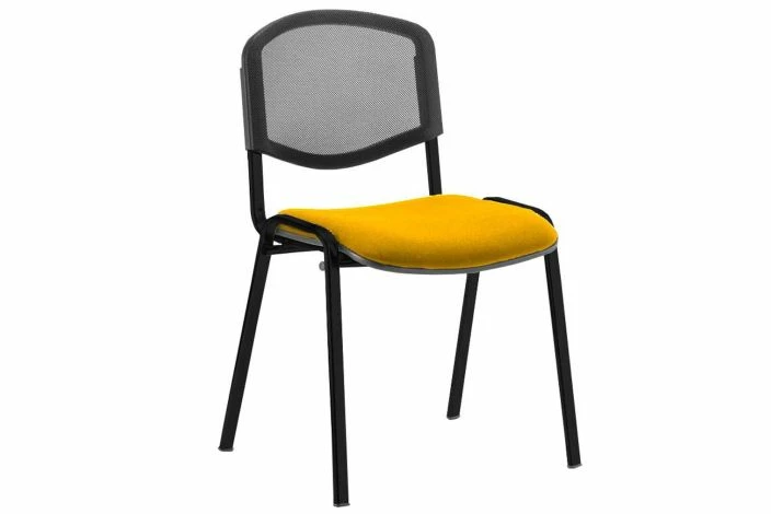 ISO Black Frame Mesh Back Stacking Conference Chair (Senna Yellow)