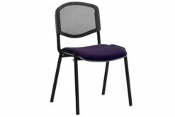 ISO Black Frame Mesh Back Stacking Conference Chair (Tansy Purple)