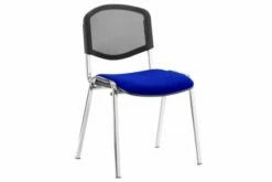 ISO Chrome Frame Mesh Back Stacking Conference Chair (Stevia Blue)