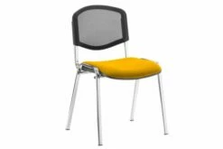 ISO Chrome Frame Mesh Back Stacking Conference Chair (Senna Yellow)