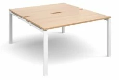 Prime Back To Back Starter Bench Desk (White Legs)