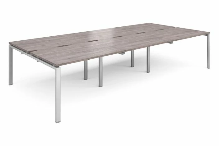Prime Back To Back Triple Bench Desk (Silver Legs) - Image 5