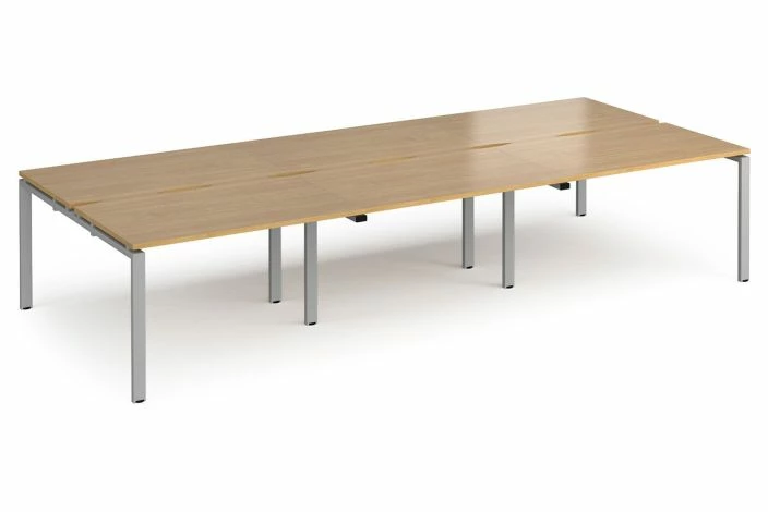 Prime Back To Back Triple Bench Desk (Silver Legs) - Image 6