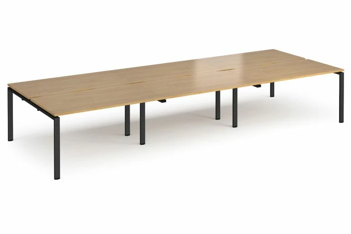Prime Back To Back Triple Bench Desk (Black Legs) - Image 3