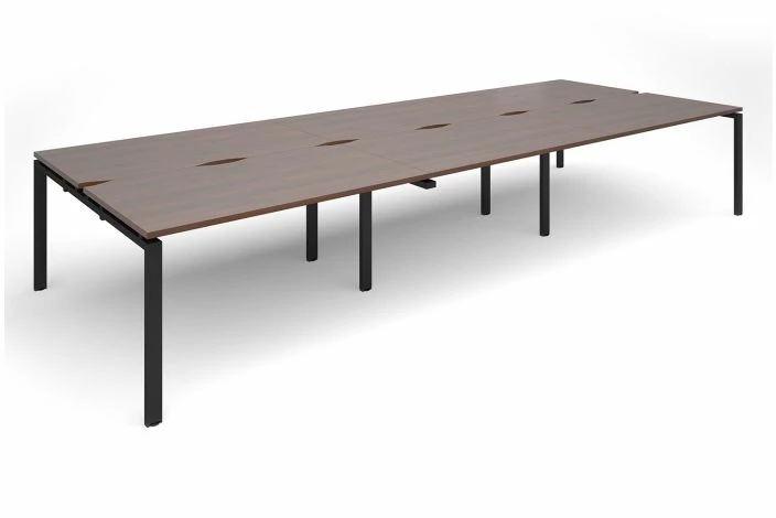 Prime Back To Back Triple Bench Desk (Black Legs) - Image 4