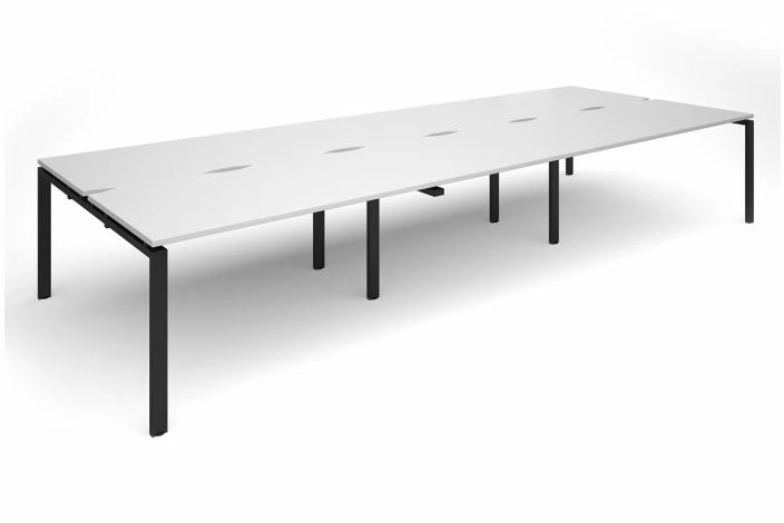 Prime Back To Back Triple Bench Desk (Black Legs) - Image 5