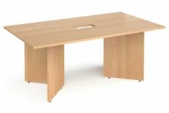 All Beech Power Ready Rectangular Boardroom Table