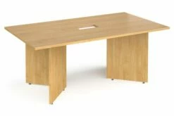 All Oak Power Ready Rectangular Boardroom Table