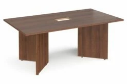 All Walnut Power Ready Rectangular Boardroom Table