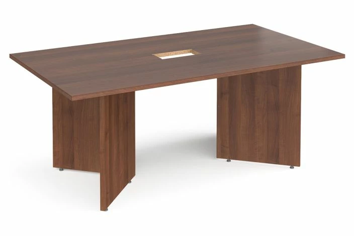 All Walnut Power Ready Rectangular Boardroom Table