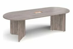 All Grey Oak Power Ready Radial End Boardroom Table