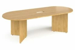 All Oak Power Ready Radial End Boardroom Table
