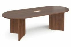 All Walnut Power Ready Radial End Boardroom Table