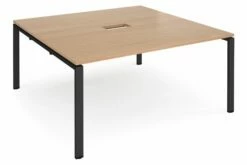Prime Power Ready Square Boardroom Table (Black Frame)