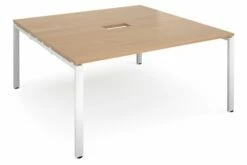 Prime Power Ready Square Boardroom Table (White Frame)