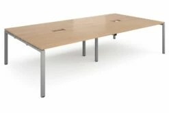 Prime Power Ready Rectangular Boardroom Table (Silver Frame)