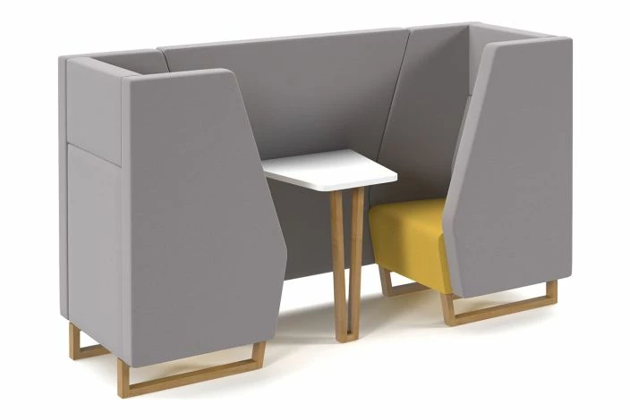 Niche High Back 2 Seater Meeting Pod With Wooden Sled Frame