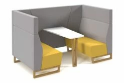 Niche Open High Back 4 Seater Meeting Pod With Wooden Sled Frame