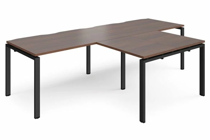 Prime Double Back To Back Desks With Return (Black Frame) - Image 3