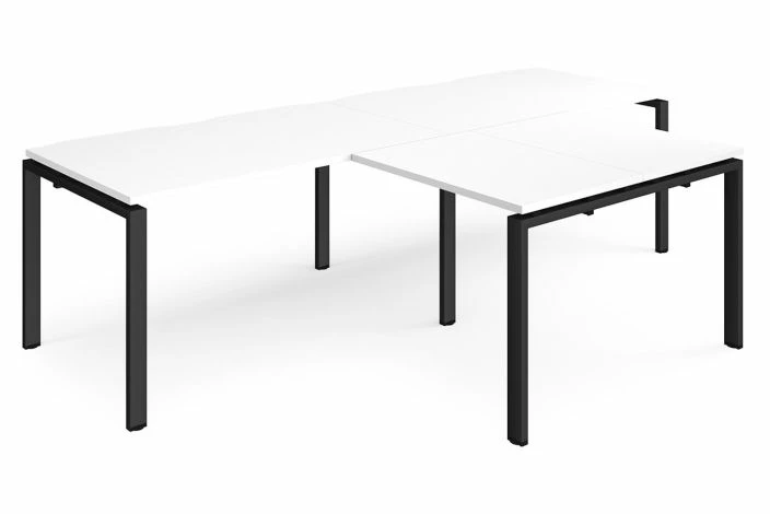 Prime Double Back To Back Desks With Return (Black Frame) - Image 5