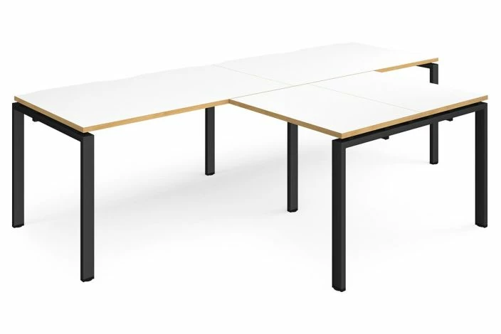 Prime Double Back To Back Desks With Return (Black Frame) - Image 2