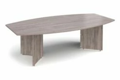 All Grey Oak Boat Shaped Boardroom Table