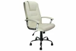 Skye High Back Cream Leather Faced Executive Chair