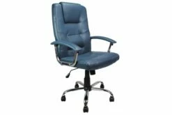 Skye High Back Blue Leather Faced Executive Chair
