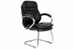 Nairn Black Leather Faced Cantilever Chair