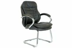 Nairn Brown Leather Faced Cantilever Chair