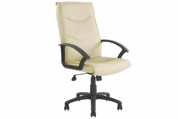 Corbett High Back Leather Faced Executive Chair (Cream)