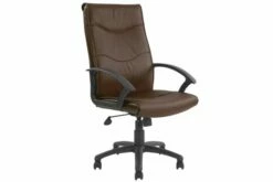 Corbett High Back Leather Faced Executive Chair (Brown)
